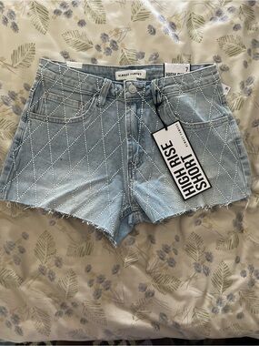 sparkle denim shorts